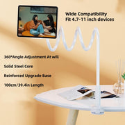 Updated Gooseneck Tablet Holder Stand For Bed 39.4inch Adjustable Flexible Arm Tablets Mount Clamp On Table