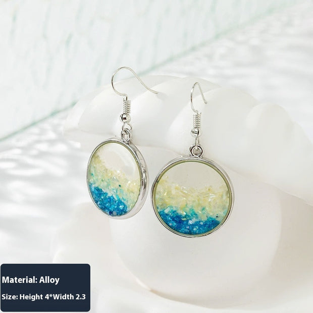 Instagram Mesh Red Style Design Sense HAILANG Earrings Female Fashion Special-interest Round Glass
