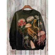 Women's 3d Digital Printing Casual Round Neck Pullover Sweater