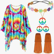 Tie Dye Cloak Costume Halloween Party Clothing Suit
