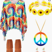Tie Dye Cloak Costume Halloween Party Clothing Suit