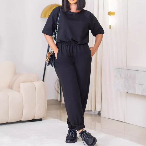 European And American Leisure Loose Fashion Ladies Two-piece Set