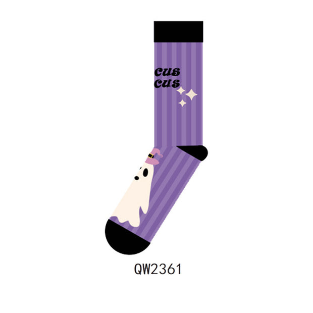 Halloween Man And Woman Cartoon Four Seasons Tube Socks