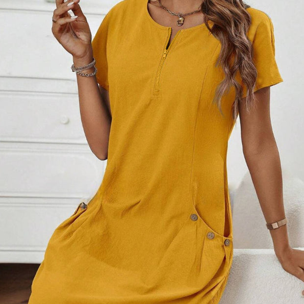 Best Selling Women's Clothes Summer Zipper Collar Dress