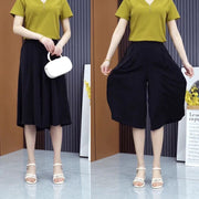 Women's Pants High Waist Wide Leg Pants Polka Dot Floral Half-length