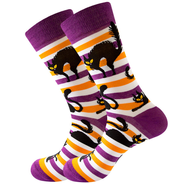 Women's Halloween Skull Alien Print Socks