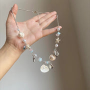Starfish Shell Asymmetric Beaded Necklace For Women