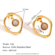 European And American Niche High Profile Retro High-grade Earrings Stainless Steel Plated 18K