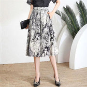 Women's Pants High Waist Wide Leg Pants Polka Dot Floral Half-length