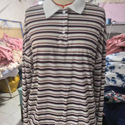 POIO Collar Loose Casual Long Sleeves Sweater  Top