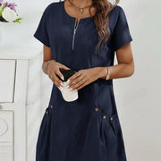 Best Selling Women's Clothes Summer Zipper Collar Dress