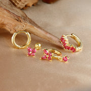 Diamond Butterfly Ear Ring Ear Clip Ear Studs Earring Set