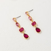 European And American Metal Color Rhinestone Ear Studs Women