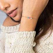 DIY Round Rainbow Zircon Birthstone Bracelet