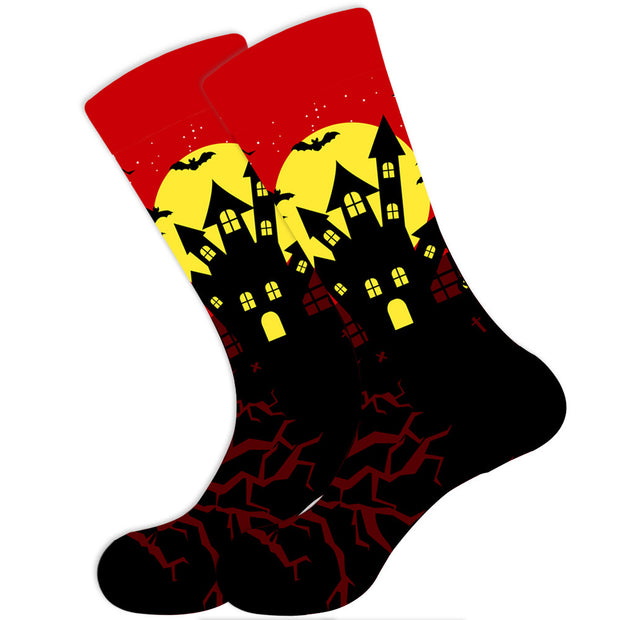 Women's Halloween Skull Alien Print Socks