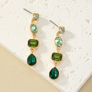 European And American Metal Color Rhinestone Ear Studs Women