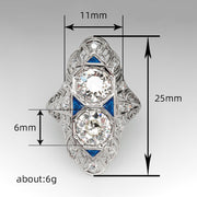 Classic Luxury Ring Female Geometric Inlaid Zircon Ring