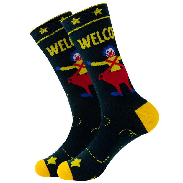 Women's Halloween Skull Alien Print Socks