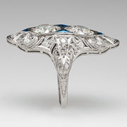 Classic Luxury Ring Female Geometric Inlaid Zircon Ring
