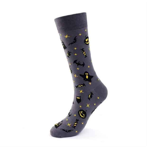 Personalized Cotton Socks Men And Women Halloween Pumpkin Skull Cartoon Tube Socks Trendy Long Athletic Socks