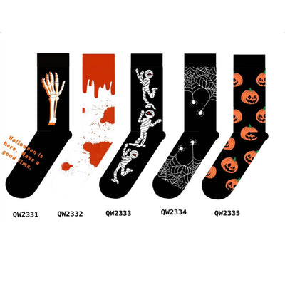 Halloween Cartoon Men's And Women's Mid-calf Socks
