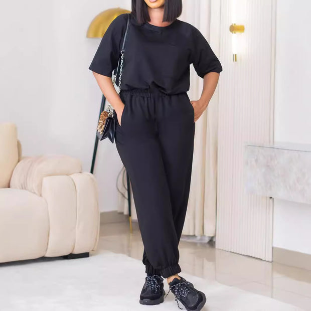 European And American Leisure Loose Fashion Ladies Two-piece Set