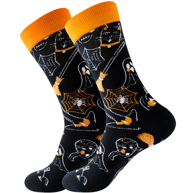 Women's Halloween Skull Alien Print Socks