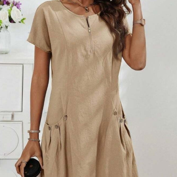 Best Selling Women's Clothes Summer Zipper Collar Dress