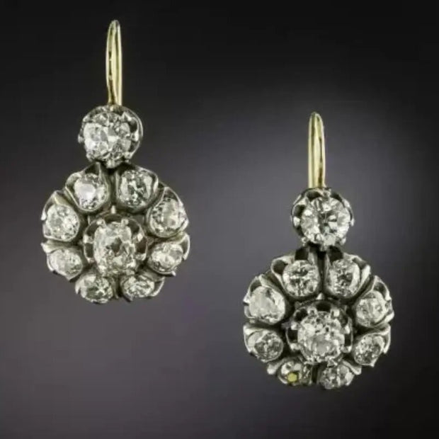 Diamond Flower Earrings Unique Creative Simple