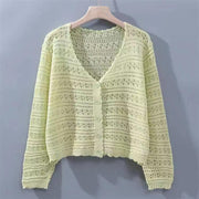 Loose Hollow Knitted Air Conditioning Shirt