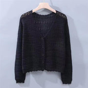 Loose Hollow Knitted Air Conditioning Shirt