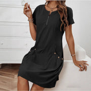 Best Selling Women's Clothes Summer Zipper Collar Dress