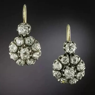 Diamond Flower Earrings Unique Creative Simple