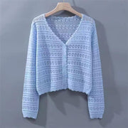 Loose Hollow Knitted Air Conditioning Shirt