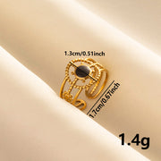 304 Stainless Steel European And American Fashion Geometry Pattern Drip Ring