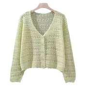 Loose Hollow Knitted Air Conditioning Shirt