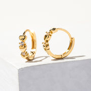 Love Heart Zircon Earrings Cold Wind Round Small Ear Ring