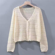 Loose Hollow Knitted Air Conditioning Shirt