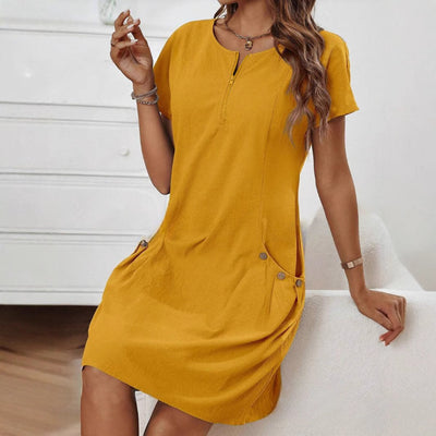 Best Selling Women's Clothes Summer Zipper Collar Dress