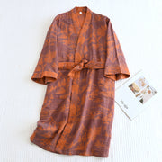 Cotton Gauze Jacquard Home Wear All Cotton Loose Women Bathrobe