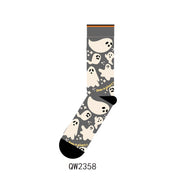 Halloween Man And Woman Cartoon Four Seasons Tube Socks