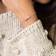 DIY Round Rainbow Zircon Birthstone Bracelet