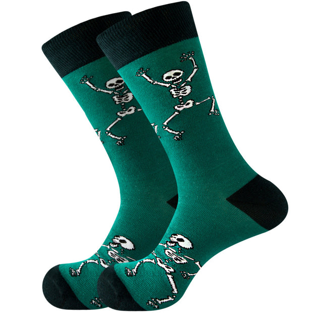 Women's Halloween Skull Alien Print Socks