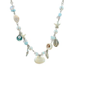 Starfish Shell Asymmetric Beaded Necklace For Women