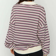 POIO Collar Loose Casual Long Sleeves Sweater  Top