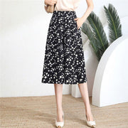 Women's Pants High Waist Wide Leg Pants Polka Dot Floral Half-length
