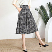Women's Pants High Waist Wide Leg Pants Polka Dot Floral Half-length