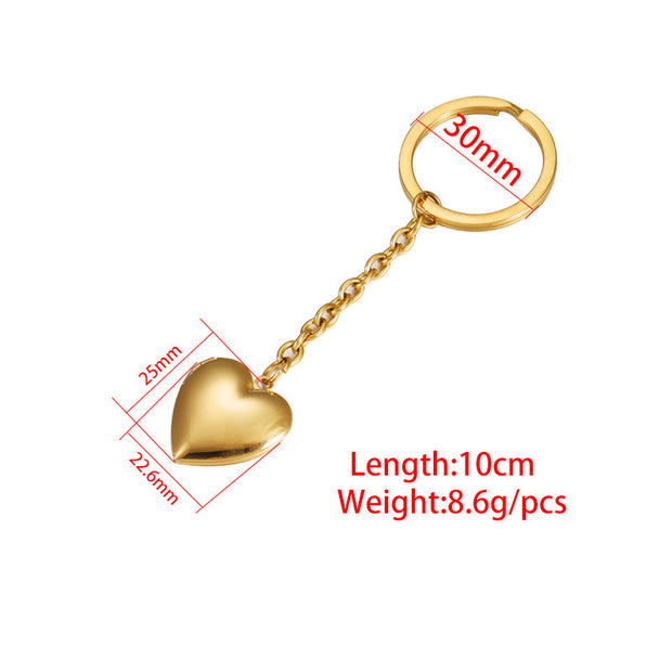 Simple Couple Girlfriends Photo Box Keychain DIY Peach Heart