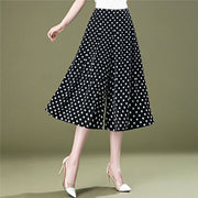 Women's Pants High Waist Wide Leg Pants Polka Dot Floral Half-length