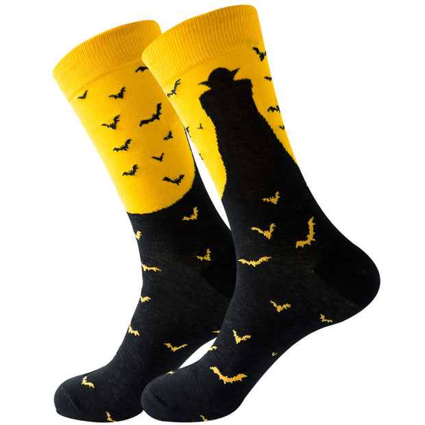 Women's Halloween Skull Alien Print Socks